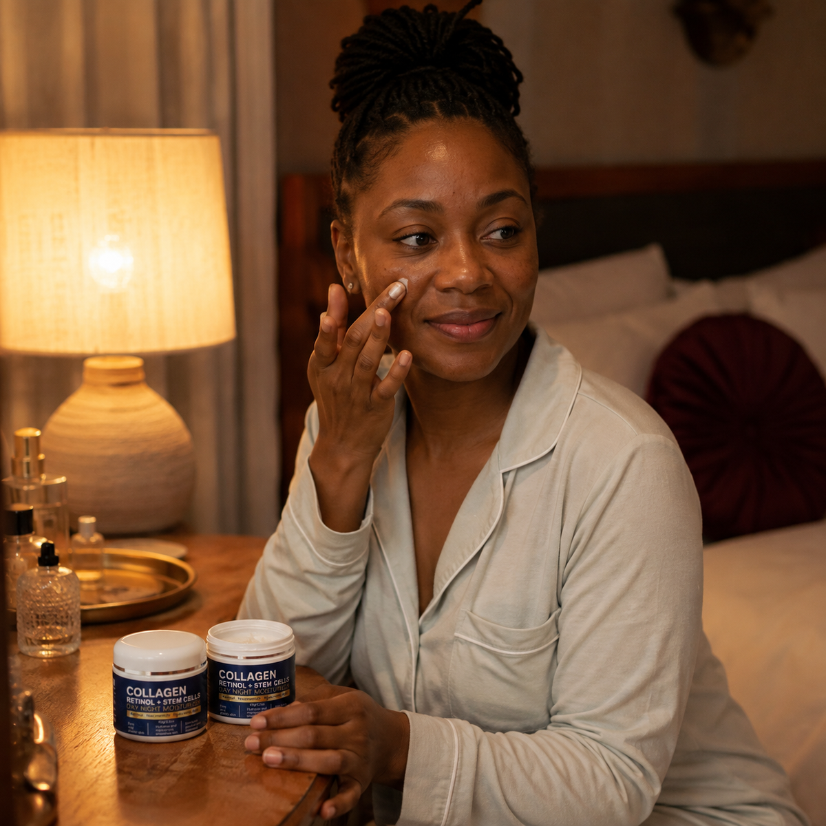 Night Ritual Retinol & Collagen Cream Duo in a home skincare routine